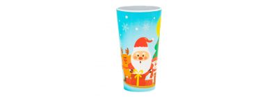 Vaso navideño estampado multicolor