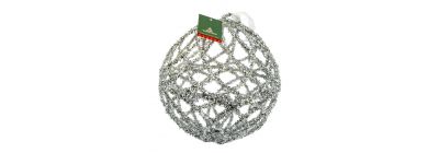 Figura esfera metálica plateada