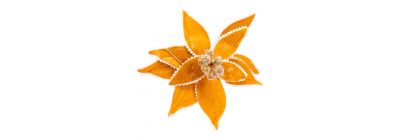 Flor navideña afelpada beige