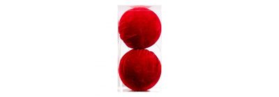 Esferas navideñas afelpadas rojas