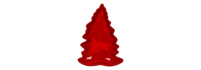 Plato navideño rojo árbol