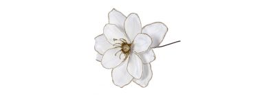 Flor navideña afelpada escarchada
