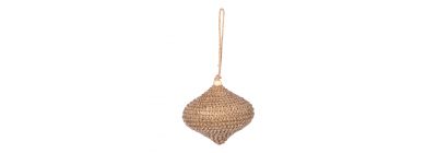 Esfera navideña de yute beige