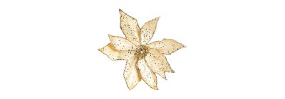 Flor navideña dorada decorativa