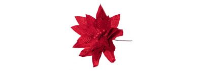 Flor navideña afelpada roja
