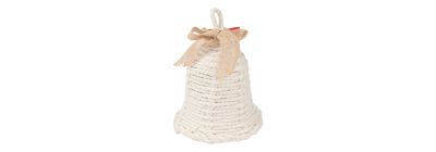 Campana navideña beige decorativa