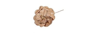 Flor navideña champagne escarchada