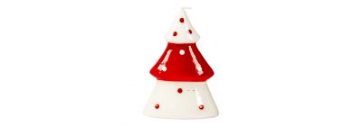 Candela árbol blanco rojo