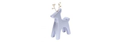 Figura reno navideño plateado