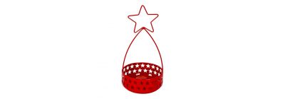 Portavela navideño estrella rojo