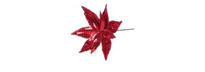 Flor navideña escarchada roja