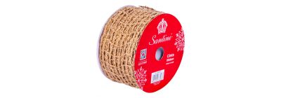 Cinta navideña de yute beige
