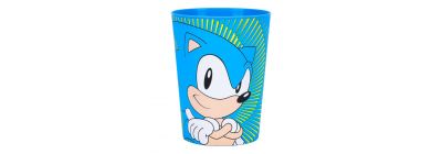 Vaso estampado sonic azul y amarillo