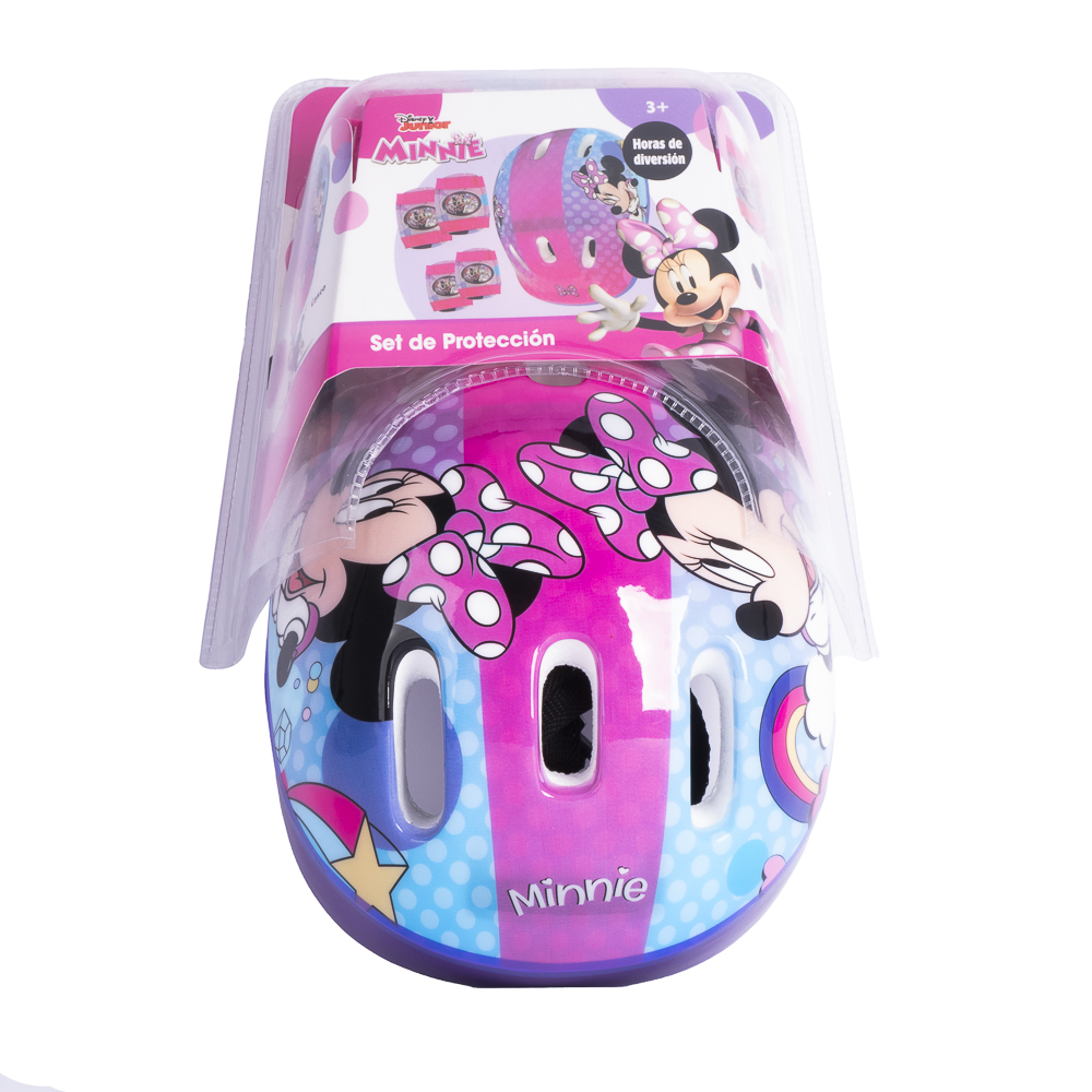 Casco con rodilleras y coderas estampado Minnie +3a