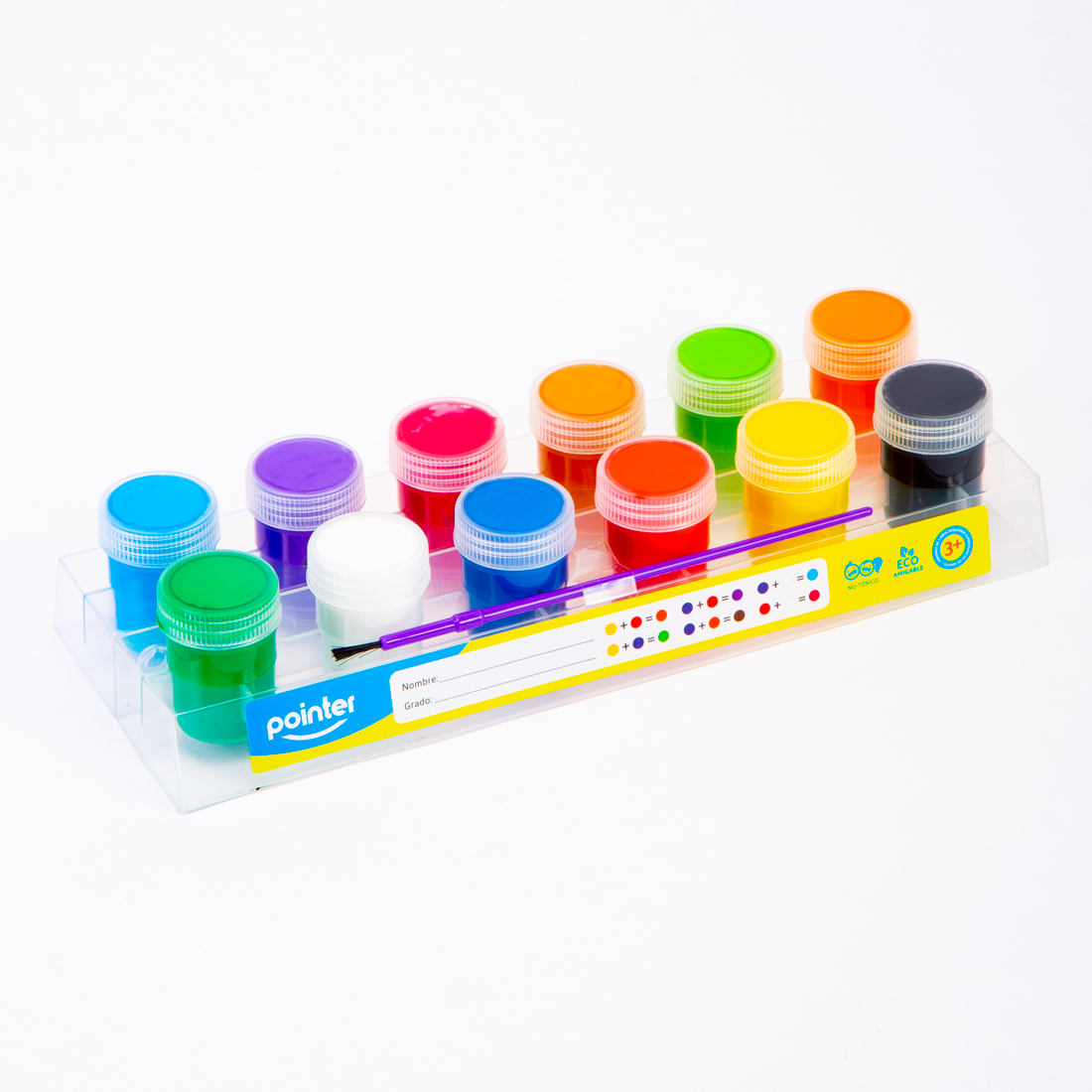Témpera 12 colores con pincel