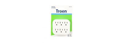 Adaptador electrico 6 tomas 125v-15a blanco