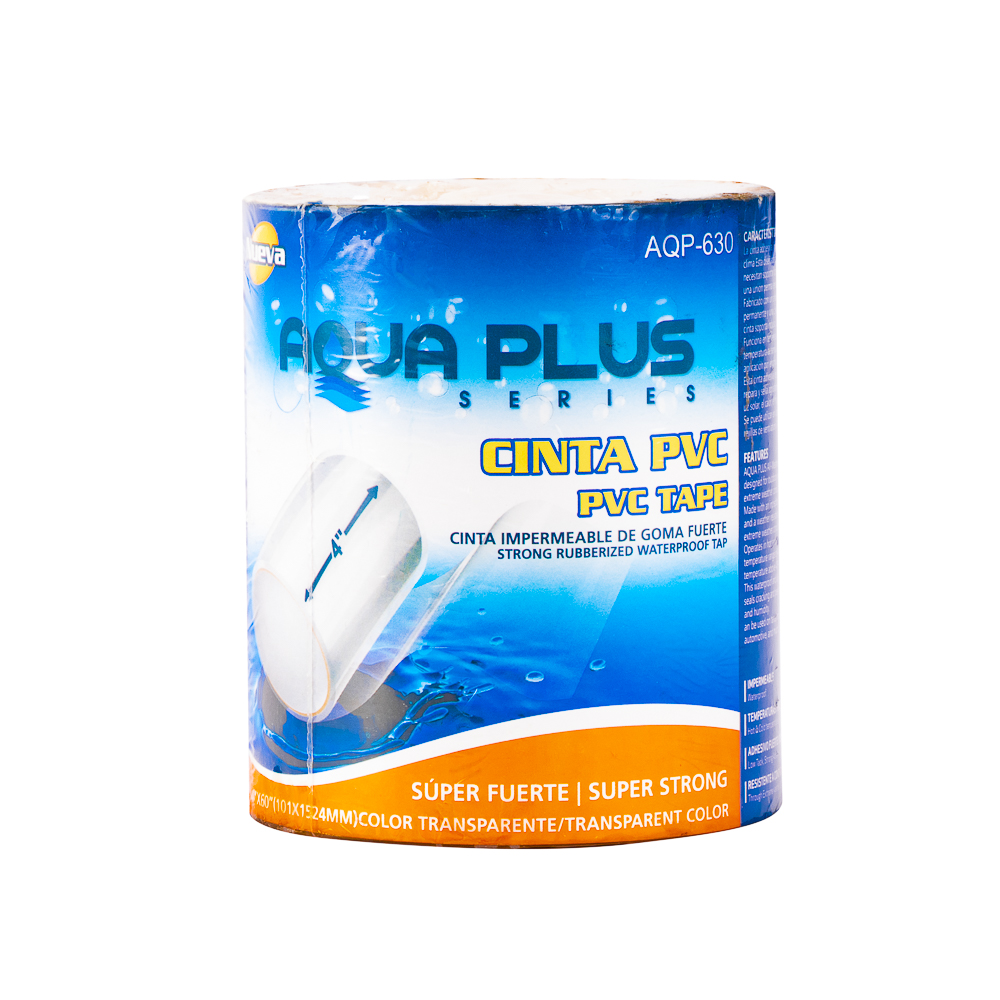 Cinta pvc agua plus impermeable 4x60pulg transparente