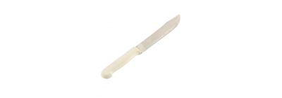 Cuchillo acero inoxidable mango plástico 7pulg blanco