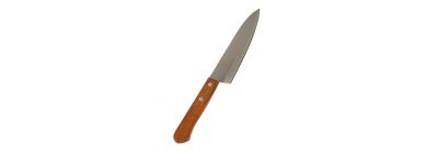 Cuchillo metálico con mango madera