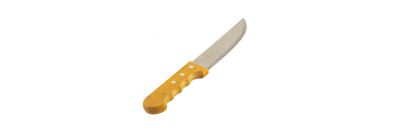 Cuchillo acero inoxidable liso mango madera 6pulg marrón