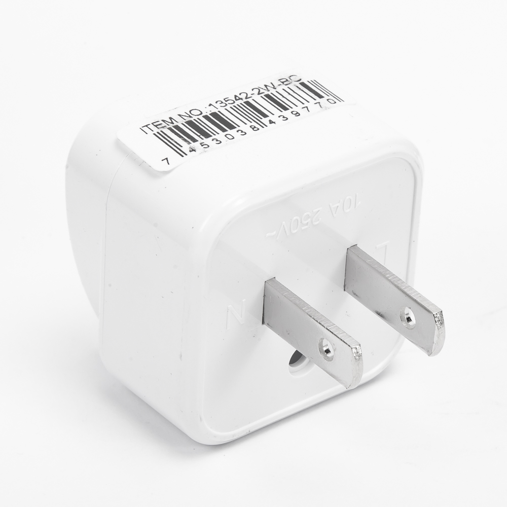 Adaptador eléctrico plástico 3a2 blanco