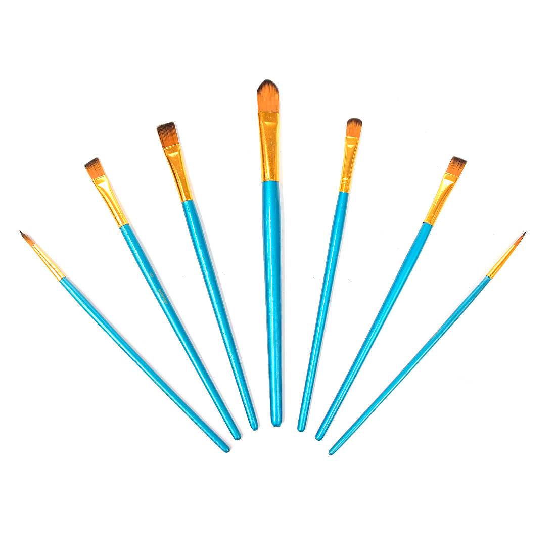 PINCEL  MADERA TURQUESA 7PZAS 1-16