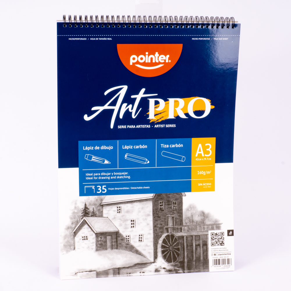 Cuaderno de dibujo Pointer tiza-lápiz carbón a3 Surtido por estilo
