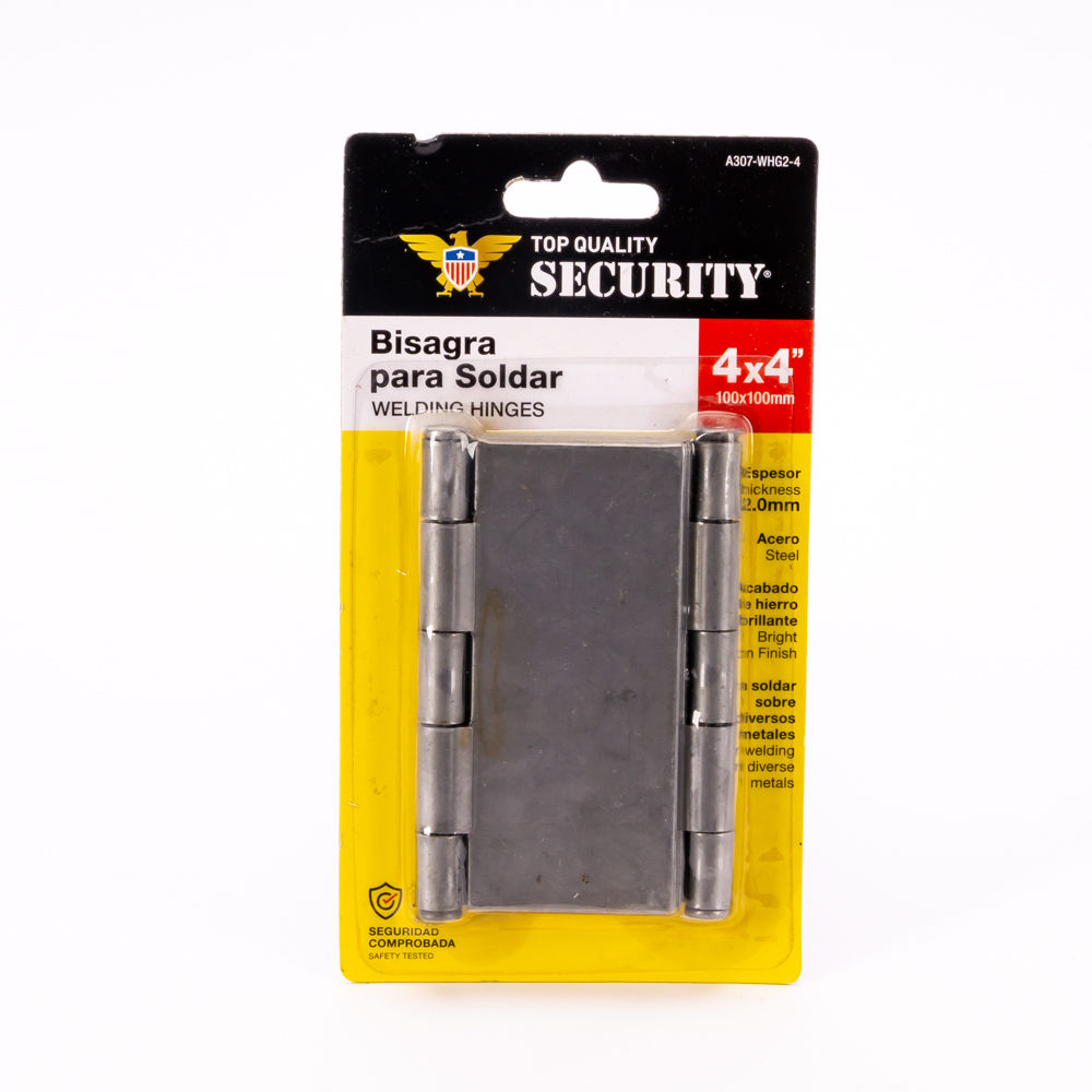 Bisagra metálica para soldar 4x4pulg plateado