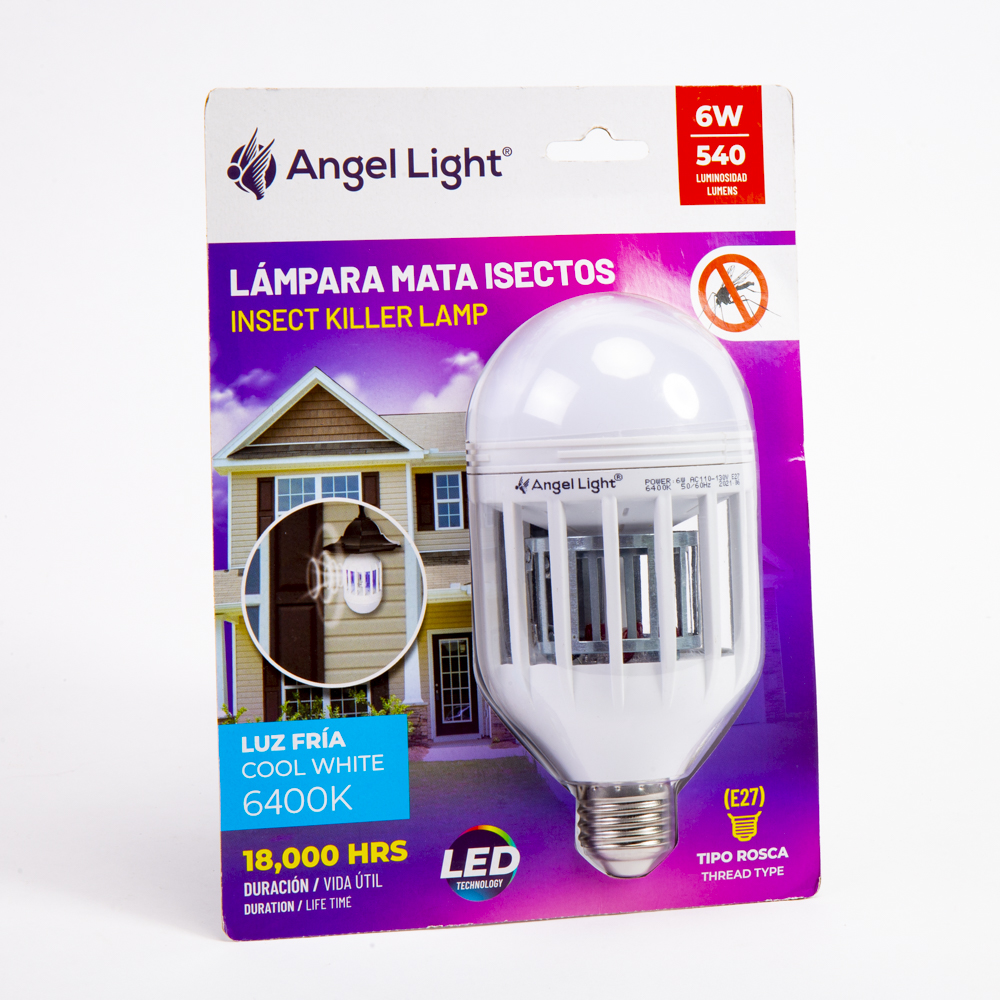 Bombillo led mata insecto 6w luz fria 