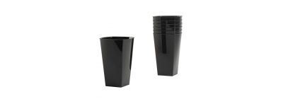 Vaso acrílico cuadrado 10oz 8und negro