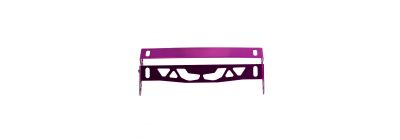 Porta placa metálico ajustable morado