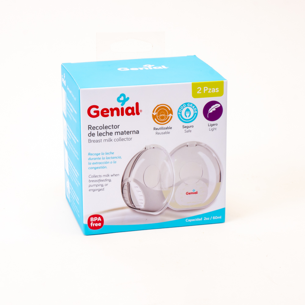 Recolector leche materna reutilizable 2pzas transparente