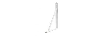 Soporte angular metálico liso extra fuerte 29.7cm blanco