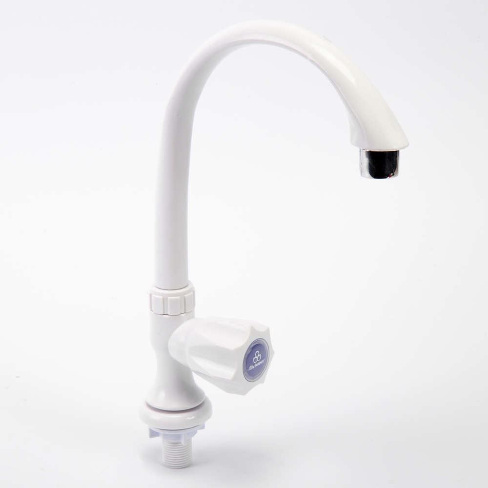 Grifo fregadero individual 32cm blanca