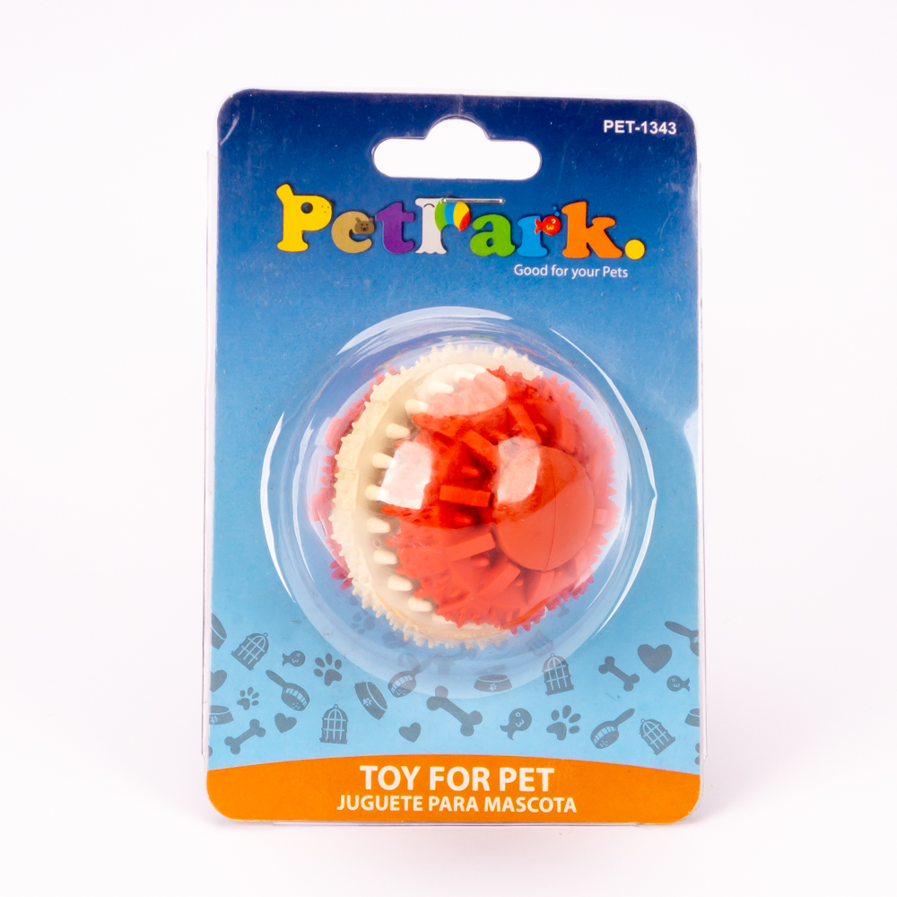 Bola hule pet park para mascota con relieve 6cm surtido