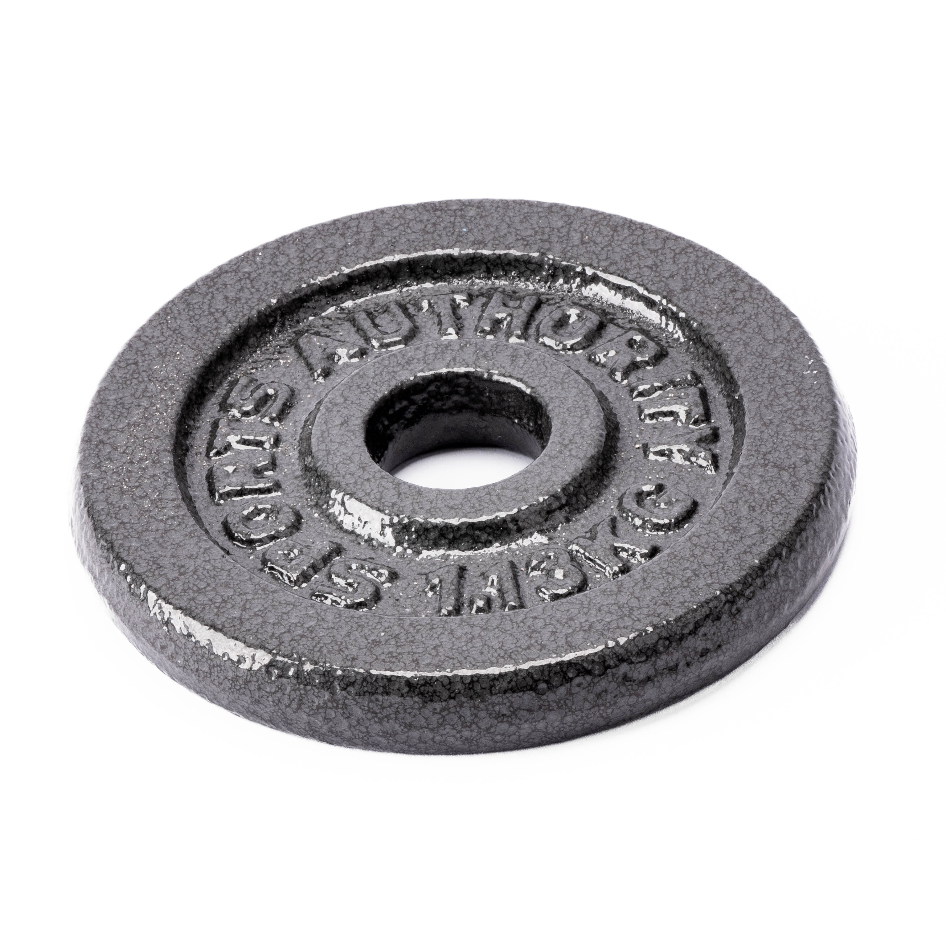Disco metálico para barra pesas 2.5lb negro y gris