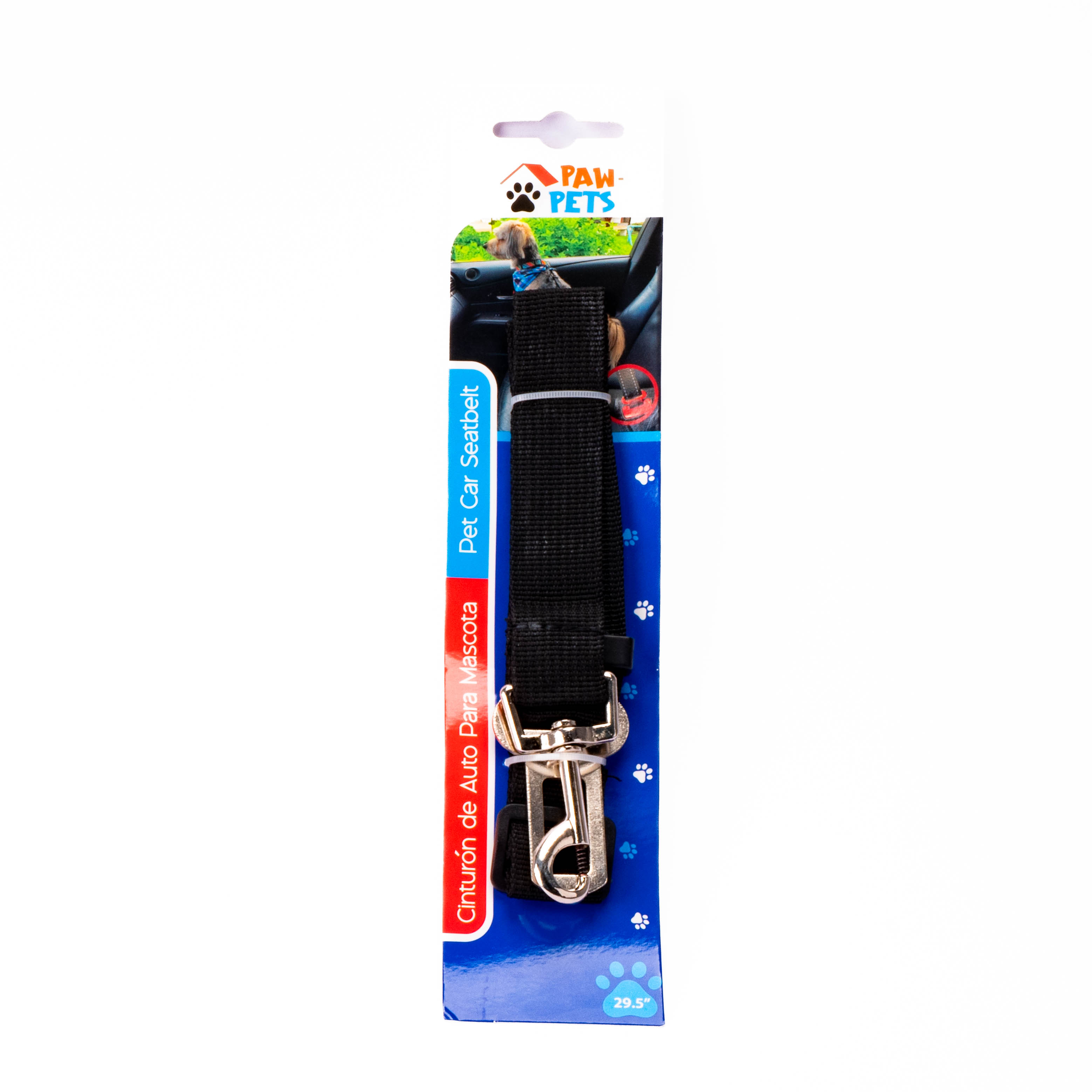 Cinturón auto para mascota 29.5pulg 75cm negro