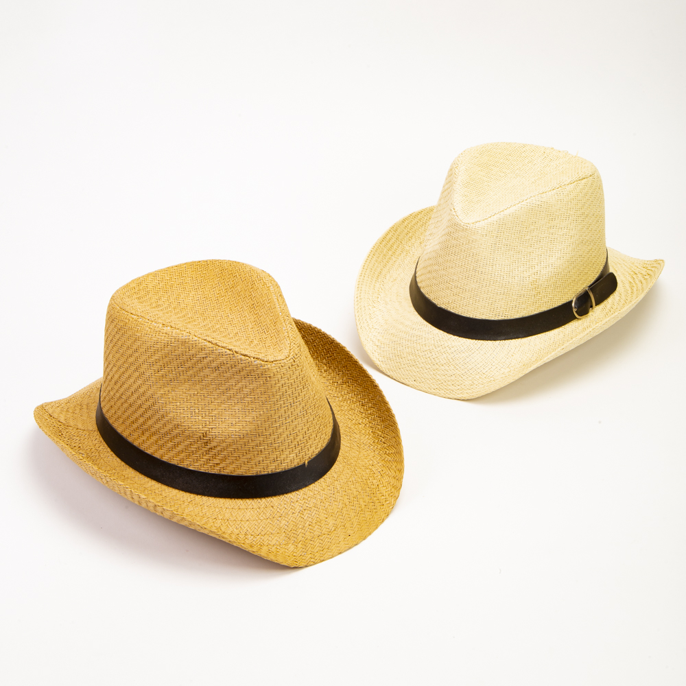 Sombrero para hombre liso detalle faja con hebilla surtido