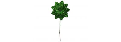 Flor navideña escarchada verde
