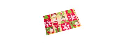 Individual navideño rectangular con textura 45x30cm multicolor