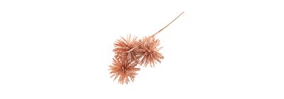 Flor artificial navideño lisa escarchada 55cm oro rosa