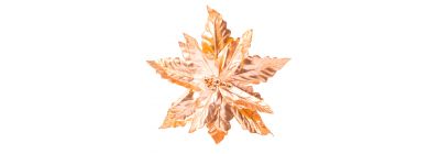 Flor artificial navideña lisa con frutos y escarcha 33cm rose gold