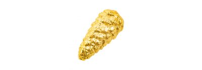 Bellota artificial escarchada 13cm dorado