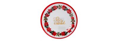 Plato navideño estampado pastoras 8pulg multicolor