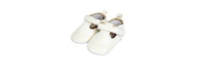 Zapato para bebe liso con relieve y velcro blanco