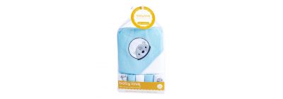 Toalla para bebé 6pzas celeste y blanco