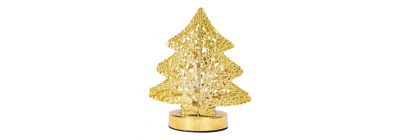 Portavela metálico árbol dorado