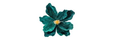 Flor afelpada verde y dorado