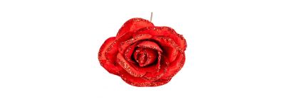 Flor navideña afelpada roja