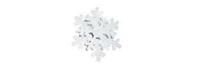 Figura colgante copo nieve navideño plateado